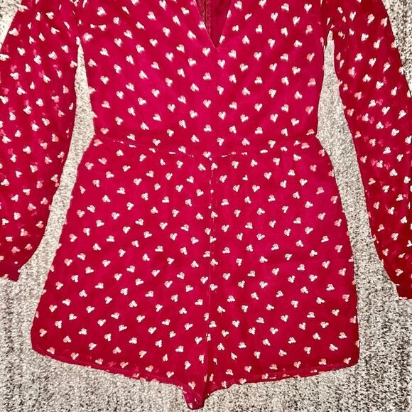 Abercrombie & Fitch Women's Deep Red Floral Romper - Picture 6 of 9